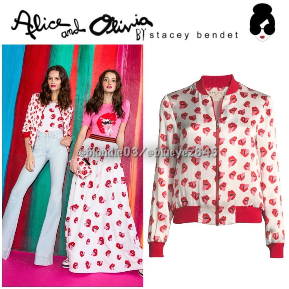 Alice + Olivia x Donald Robertson “Lonnie” bomber jacket L